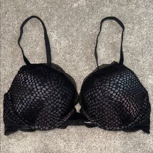 Victoria's Secret Black Lace Push-Up Bra 34C